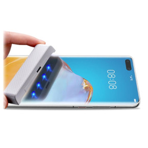 Скрийн протектор от закалено стъкло 3D Full screen с течно UV лепило и лампа в комплекта за Huawei P40 Pro ELS-N04 / ELS-NX9 прозрачен
